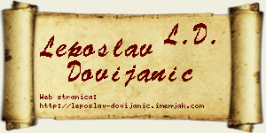 Leposlav Dovijanić vizit kartica